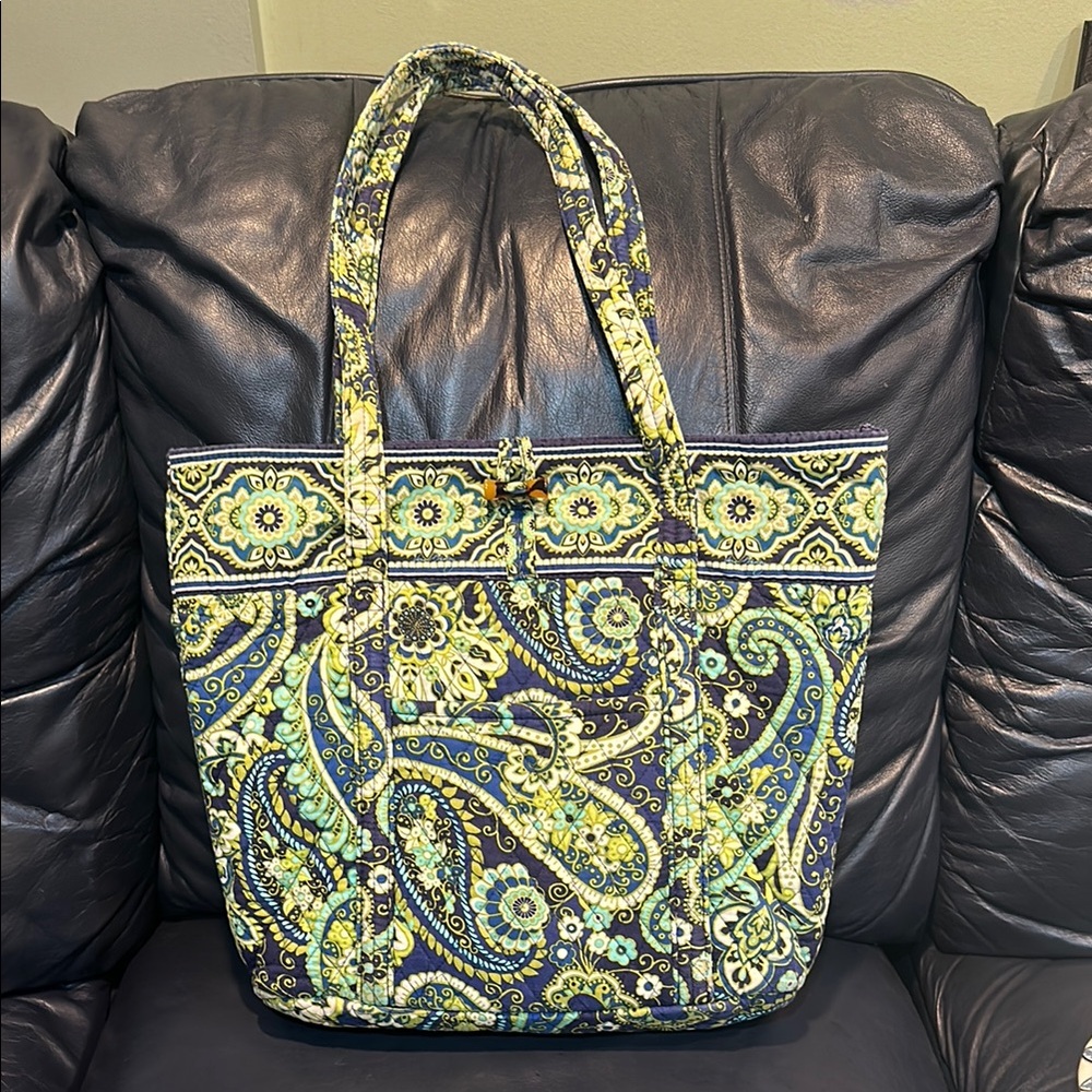 Vera Bradley Blue and Green Quilted Tote Bag